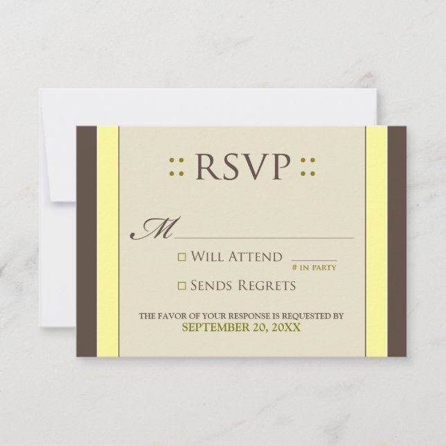 Simply Elegant RSVP Card (yellow/chocolate) (Front)