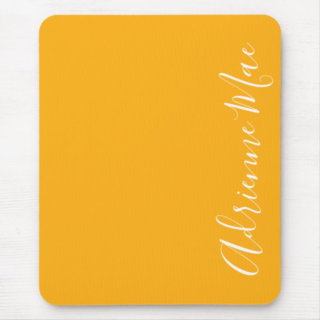 Simply Elegant Saffron Yellow Personalized Mouse Pad (Front)
