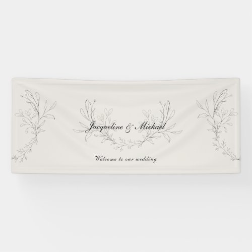 Simply Elegant Script Cream Welcome to our Wedding Banner