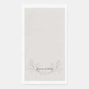 Simply Elegant Script Neutral Wedding Paper Guest Towels