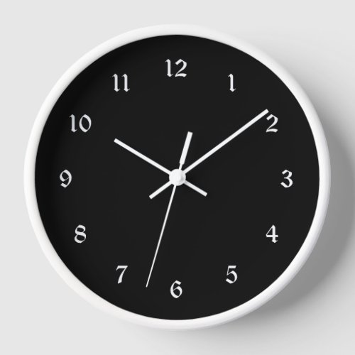 Simply elegant solid black white trim clock