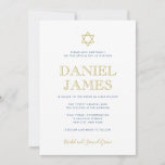 Simply Elegant Star, QR Code on Back, Bar Mitzvah Invitation<br><div class="desc">Use the back of this invitation to add your celebration and reply details,  along with a custom generated QR code.</div>