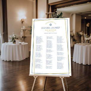Simply Elegant Star, XL Bar Mitzvah ABC Seating Foam Board