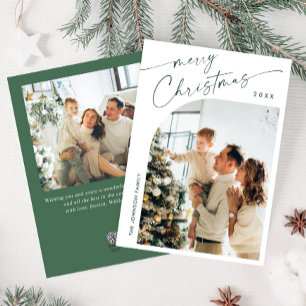 Simply Elegant Stylish 2 PHOTO Christmas Greeting Holiday Card