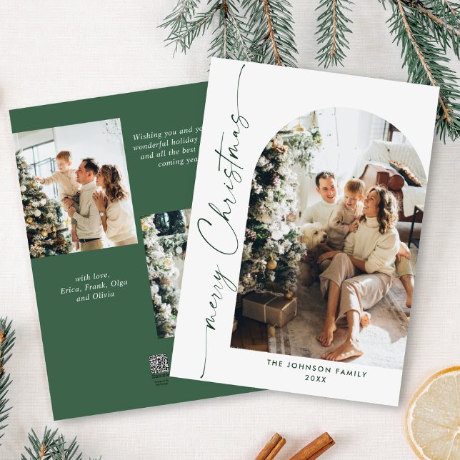 Simply Elegant Stylish 3 PHOTO Christmas Greeting Holiday Card (Creator Uploaded)