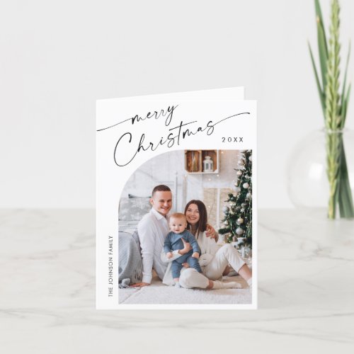 Simply Elegant Stylish 5 PHOTO Christmas Greeting Holiday Card