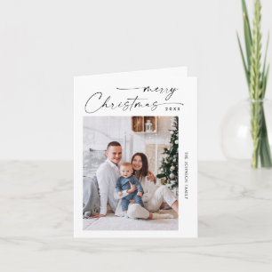 Simply Elegant Stylish 5 PHOTO Christmas Greeting Holiday Card