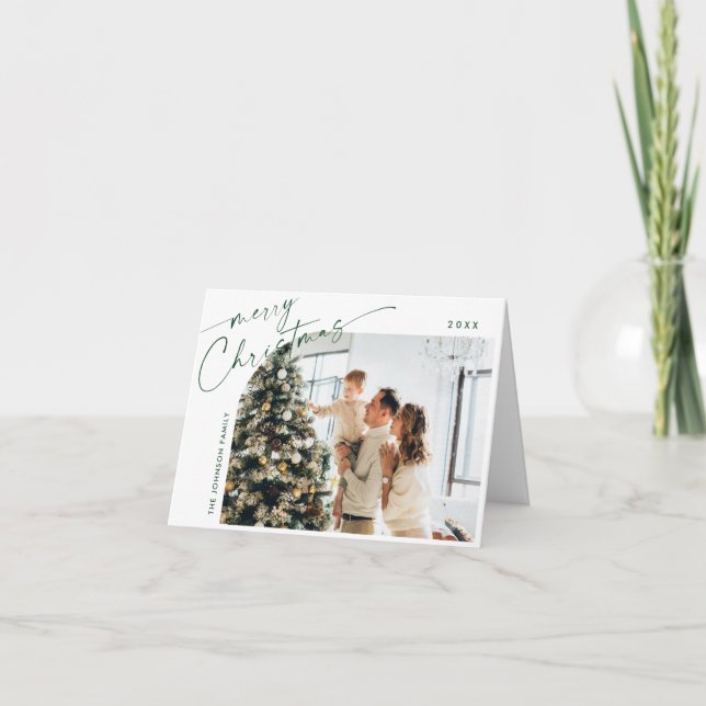 Simply Elegant Stylish 7 PHOTO Christmas Greeting Holiday Card (Front)