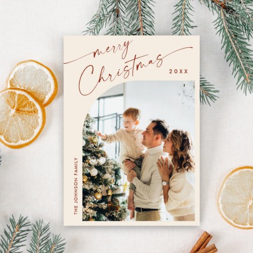 Simply Elegant Stylish PHOTO Christmas Greeting Holiday Card