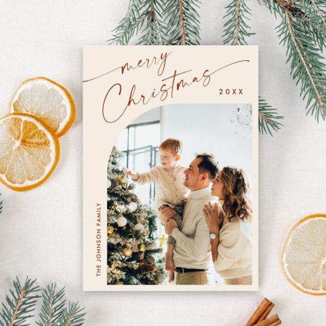 Simply Elegant Stylish PHOTO Christmas Greeting Holiday Card (Creator Uploaded)