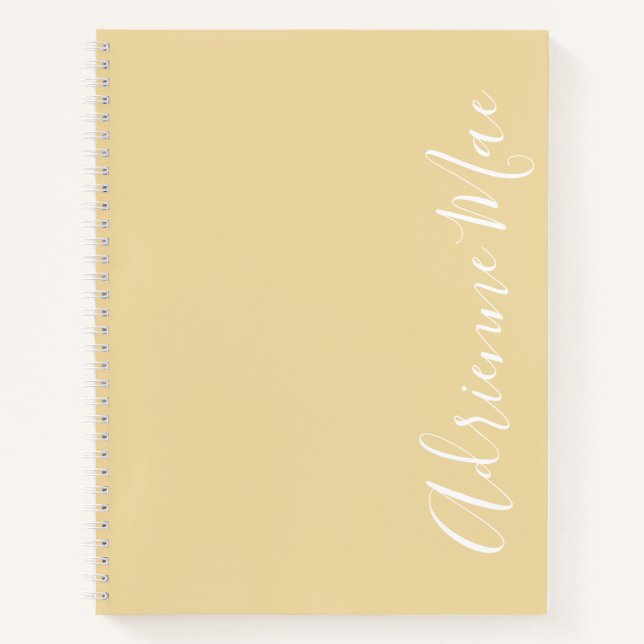 Simply Elegant Sunlight Ivory Personalized Notebook (Front)