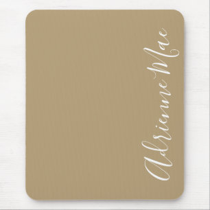 Simply Elegant Tan Personalized Mouse Pad