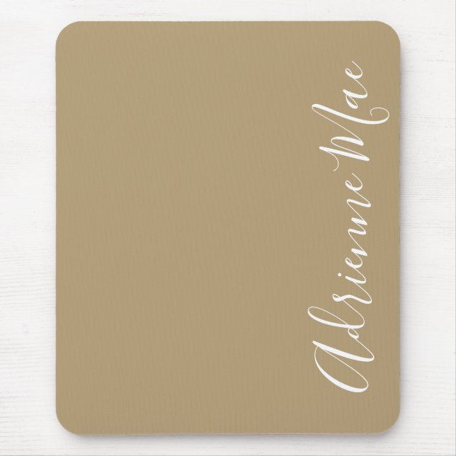 Simply Elegant Tan Personalized Mouse Pad (Front)