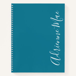 Simply Elegant Teal Blue Personalized Notebook