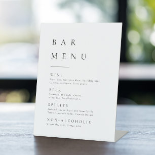 Simply Elegant Typography Modern Bar Menu Pedestal Sign