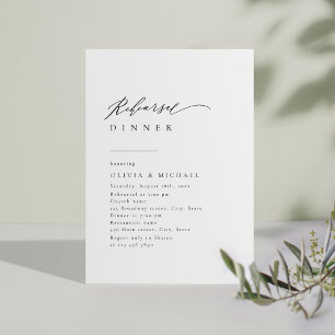 Simply Elegant Typography Modern Rehearsal Dinner  Invitation