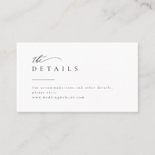 Simply Elegant Typography Modern Wedding Details Place Card