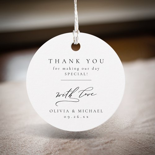 Simply Elegant Typography Modern Wedding Favor Tags