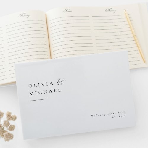 Simply Elegant Typography Modern Wedding Guest Book