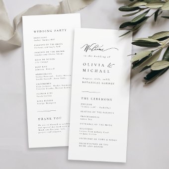 Simply Elegant Typography Modern Wedding Program | Zazzle