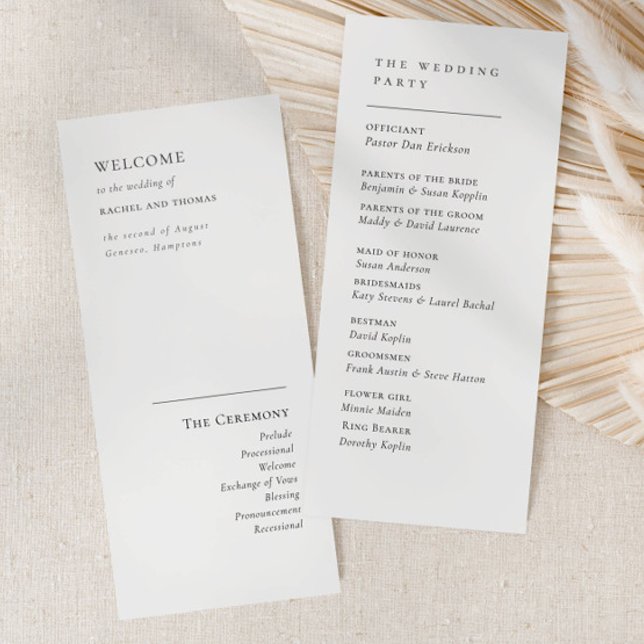 Simply Elegant Typography Modern Wedding Program (Creator Uploaded)