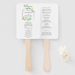 Simply Elegant Typography Modern Wedding Program  Hand Fan