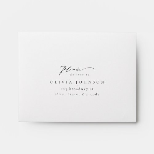 Simply Elegant Typography Modern wedding RSVP Enve Envelope