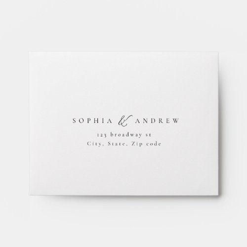 Simply Elegant Typography Modern Wedding RSVP Envelope