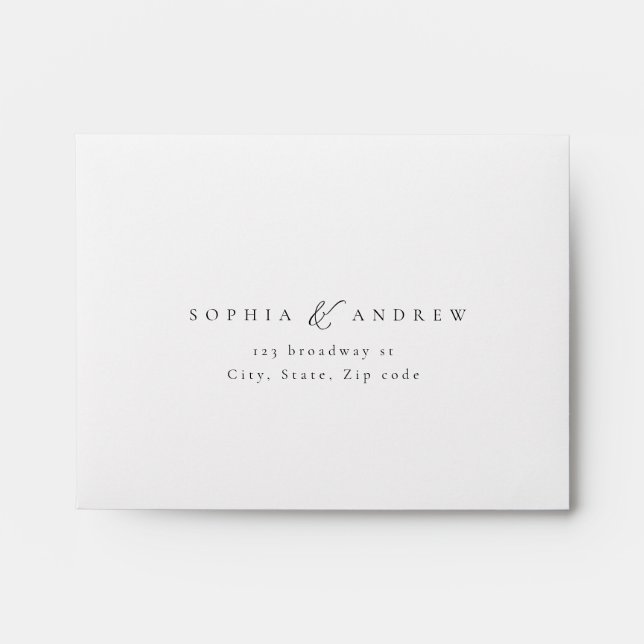 Simply Elegant Typography Modern Wedding RSVP Envelope (Front)