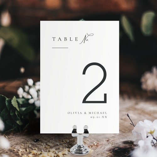 Simply Elegant Typography Modern Wedding Table Number
