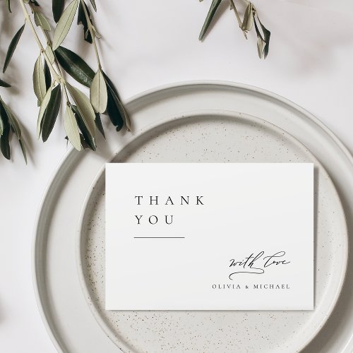 Simply Elegant Typography Modern Wedding Thank You