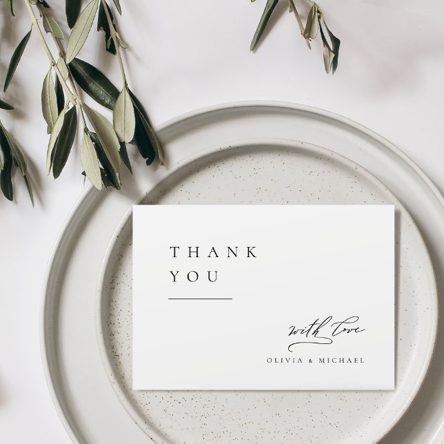 Simply Elegant Typography Modern Wedding Thank You Card (Simply Elegant Typography Modern Wedding Thank You Card)