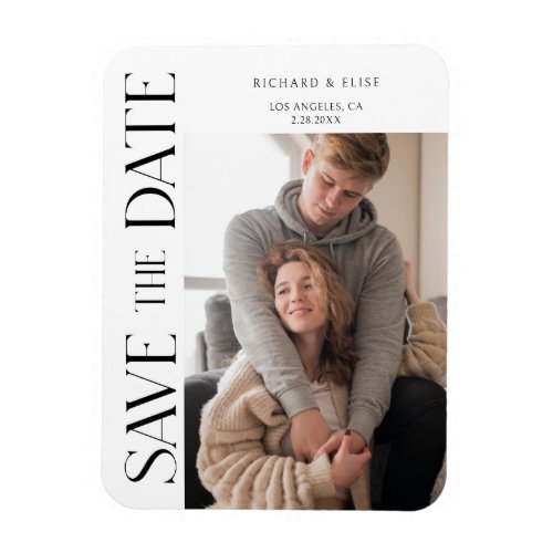 Simply Elegant Typography Photo Save the Date Magnet