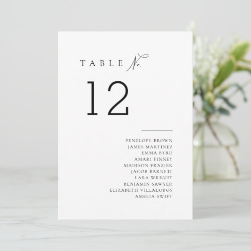 Simply Elegant Typography Table Seating Chart Invitation