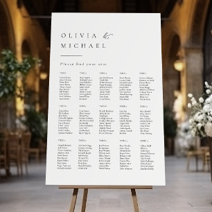 Simply Elegant Typography Wedding Seating Chart Foam Board
