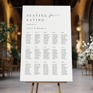 Simply Elegant Typography Wedding Seating Chart Foam Board