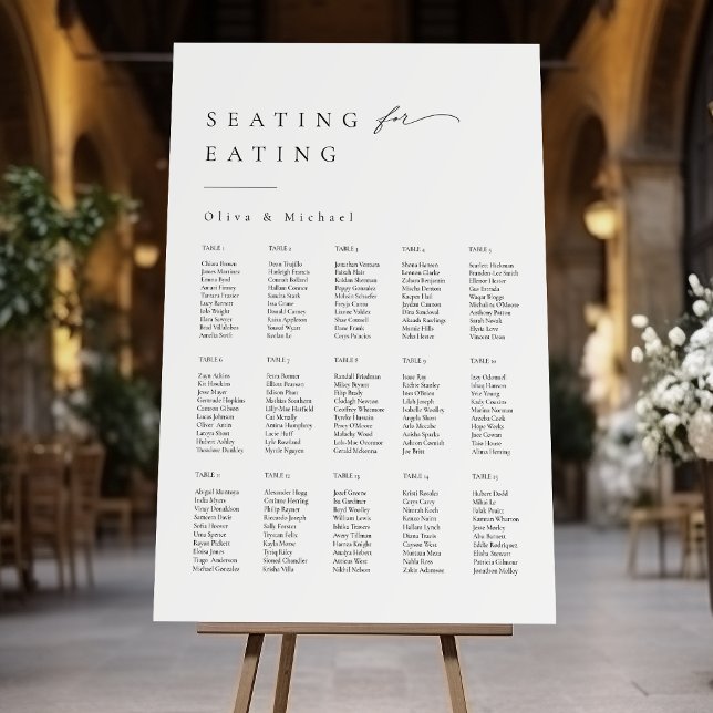 Simply Elegant Typography Wedding Seating Chart Foam Board (Simply Elegant Typography Wedding Seating Chart Foam Board)
