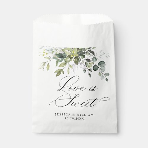 Simply Elegant Watercolor Eucalyptus Wedding Favor Bag