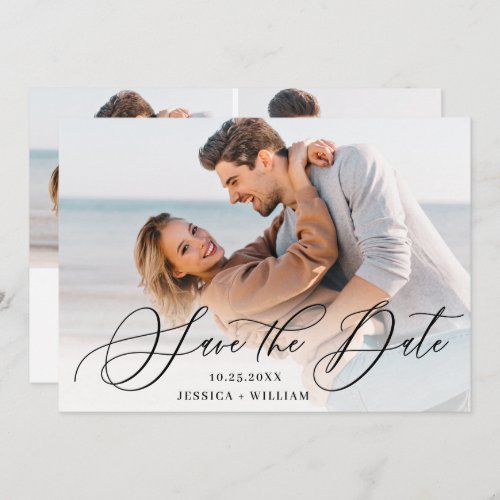 Simply Elegant Wedding 3 PHOTO Simple Modern Save The Date