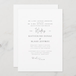 Simply Elegant Wedding Both Parents Invitation