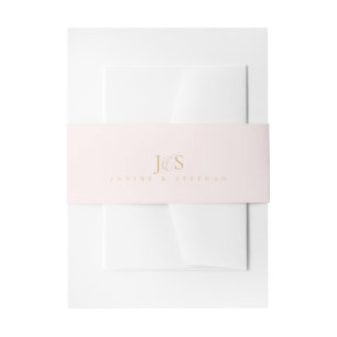 Simply Elegant Wedding Initials Blush ID1022 Invitation Belly Band