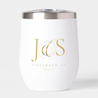 Simply Elegant Wedding Initials Gold ID1022