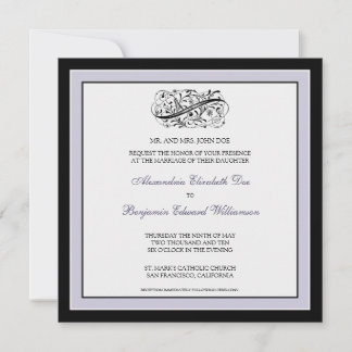 Simply Elegant Wedding Invitation (black/lilac)