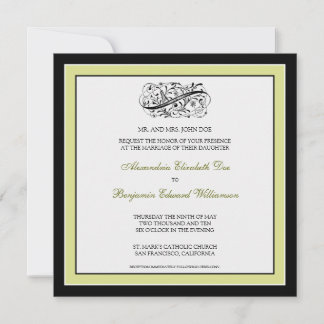 Simply Elegant Wedding Invitation (black/lime)