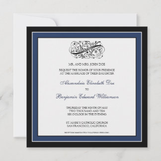 Simply Elegant Wedding Invitation (black/navy)