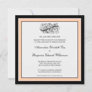 Simply Elegant Wedding Invitation (black/peach)