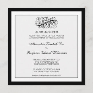 Simply Elegant Wedding Invitation (black/white)