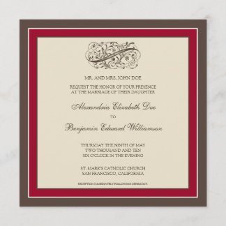 Simply Elegant Wedding Invitation (cranberry)