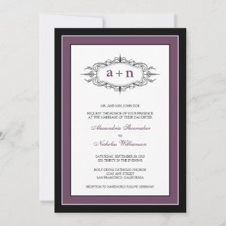 Simply Elegant Wedding Invitation (eggplant)