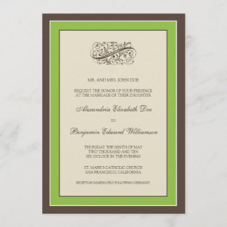 Simply Elegant Wedding Invitation (green apple)
